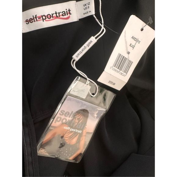 Self-Portrait Bustier Tiered Chiffon Midi-Dress size 8 - Picture 11 of 12